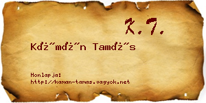 Kámán Tamás névjegykártya