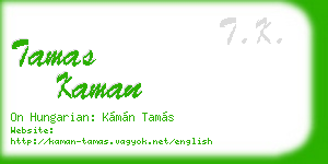 tamas kaman business card